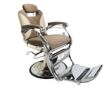 BS-8872 CREAM/SILVER BARBER CHAIR