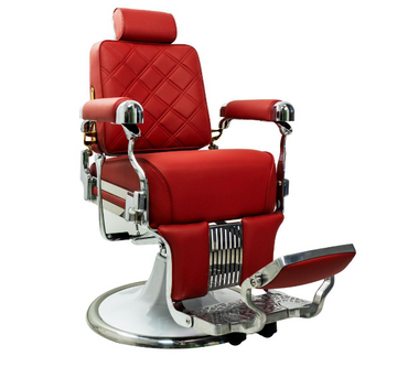 BS-8817 RED/SILVER BARBER CHAIR