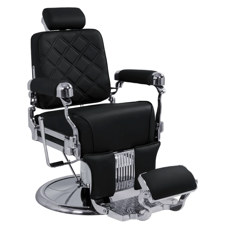 BS-8817 BLACK/SILVER BARBER CHAIR