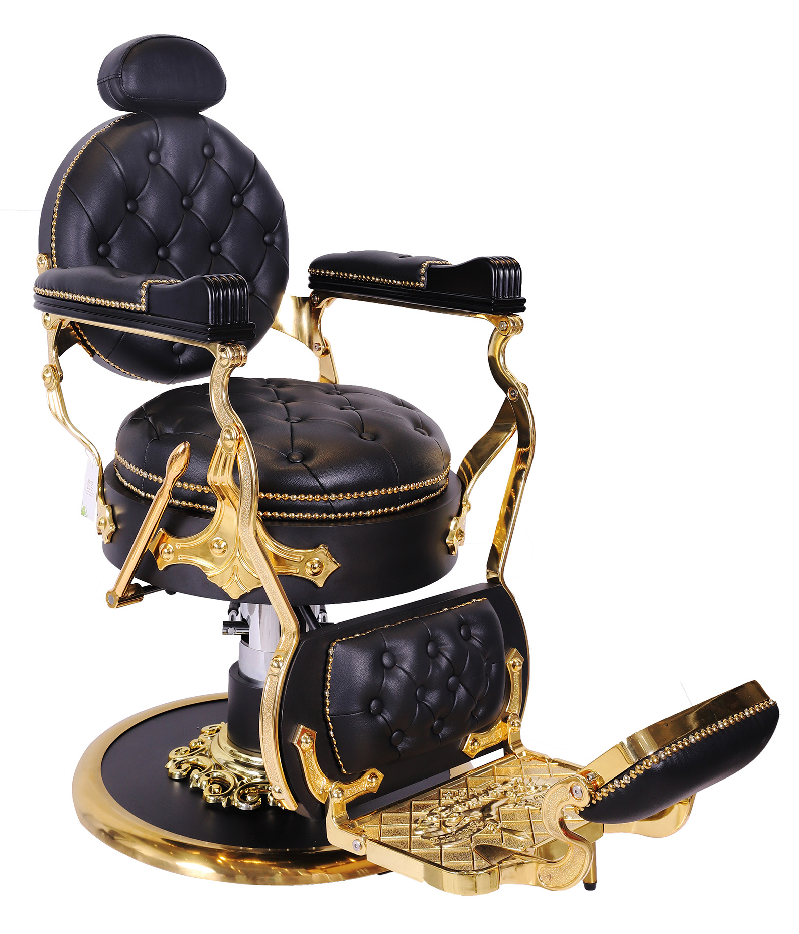 BS-8805 BLACK/GOLD BARBER CHAIR