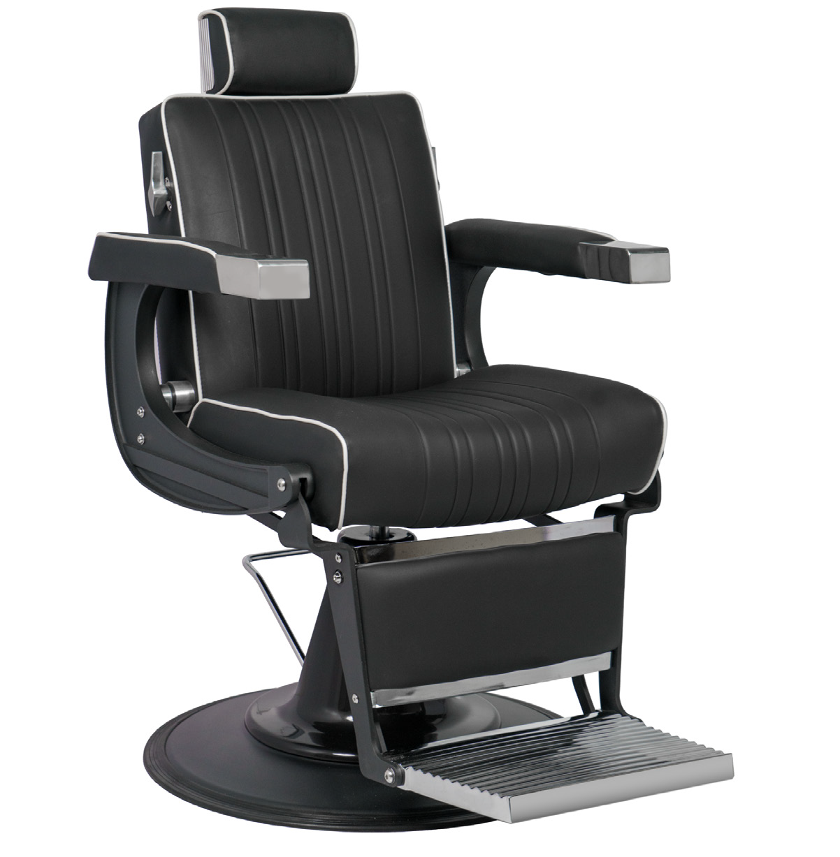 BS-8810 BLACK/SILVER BARBER CHAIR